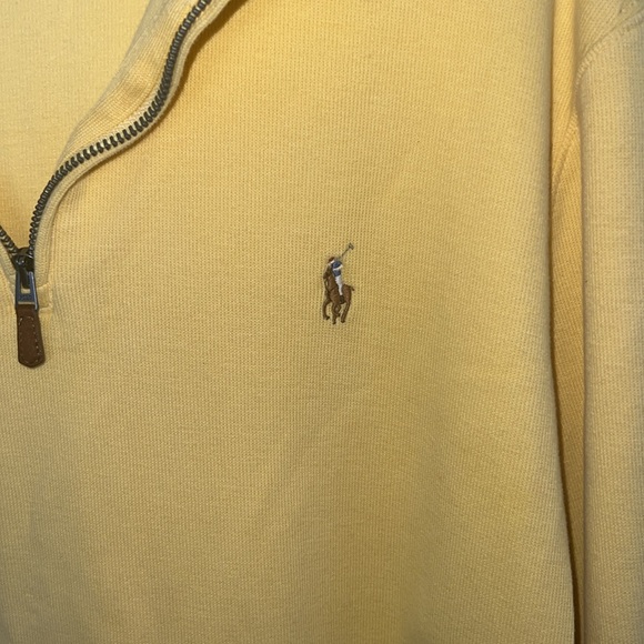 POLO RALPH LAUREN | YELLOW ESTATE RIB SWEATER | MENS SIZE LARGE - Picture 3 of 5